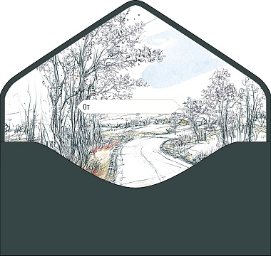 Открытка-конверт "С пожеланием удачи!", размер: 9,3х19 см, в упак. 1 шт.