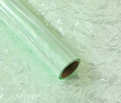 Упак. материал флористическая пленка со стеклянной текстурой , 60 мкр, 56 см х 10 м, мятный