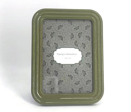 Фоторамка декоративная из МДФ, цвет глянцево-зеленый, со стеклом, 10x15см