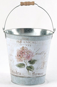 Декоративное кашпо-ведерко "Гортензия" D20,5XH22/33CMCM B14,5, металл
