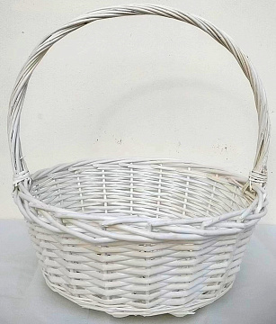 Корзина плетеная (ива): 47*47*16,5/48, 1 шт., белый