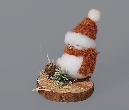 Новогоднее декоративное изделие "Птичка", 11 см, белый с красным