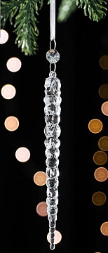 Новогодняя декоративная акриловая Сосулька 1,5*17 см, 1 шт.