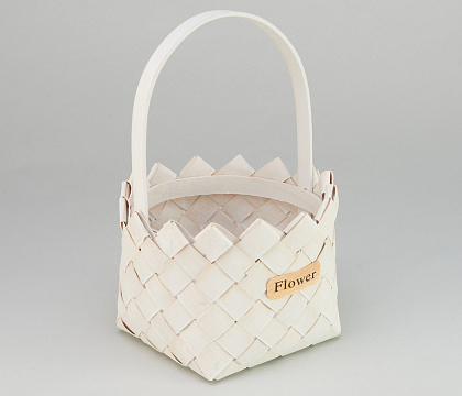 Корзина плетеная (секвойя), D20x15/33 см, 1 шт., белый