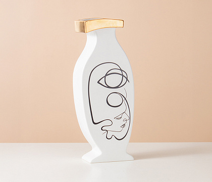 Керамическая декоративная ваза серия "Силуэт", 15,5*9*39 см