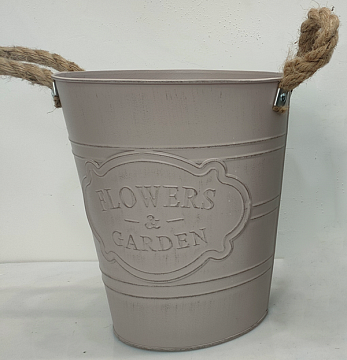 Кашпо металлическое 15*18*10 , 1 шт., св.розовый