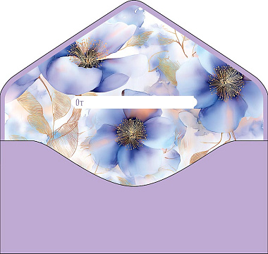 Открытка-конверт "Цветы!", размер: 9,3х19 см, в упак. 1 шт.