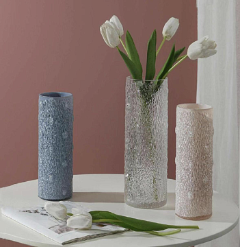 Ваза стеклянная 12 * 12 * H29,5 см, 1 шт., прозрачный