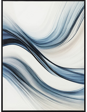 Картина "Волны тишины II" с тиснением, рама пластиковая, 80x60x2,8