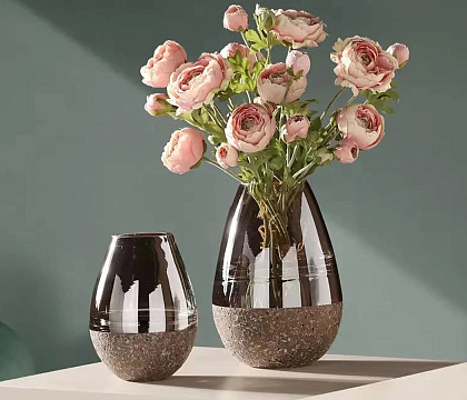 Ваза стеклянная D13 * H17 см, 1 шт., коричневый