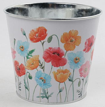 Декоративное кашпо "Маковое поле в цвету" 13,5XH12,2CM/B10CM, металл