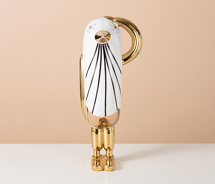 Статуэтка декоративная серия "Рэди", керамика, цвет бело-золотой, 14,5*17*34 см