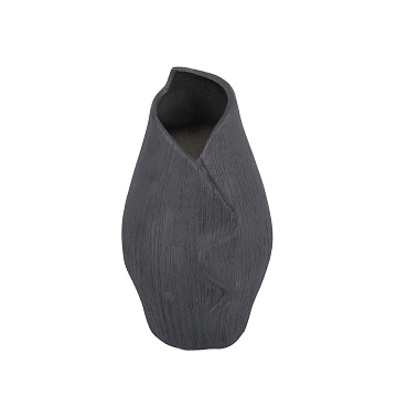 Ваза керамическая, цвет черный, 12*11,5*20 см