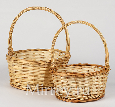 Набор корзин плетеных (ива), D29xH13,5/32 см, D23xH12/27 см, 2 шт., натуральный
