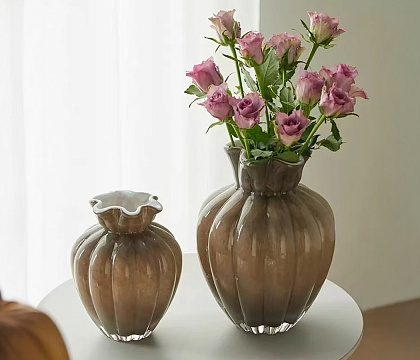 prev . Ваза стеклянная D16 * H22,  1 шт., оливково-серый