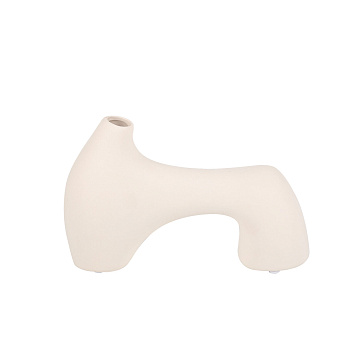 Ваза керамическая, цвет белый, 22,5*6,5*13,5 см