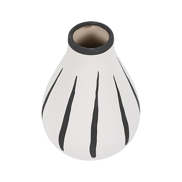 Ваза керамическая, цвет бело-черный, 12,5*17,5 см