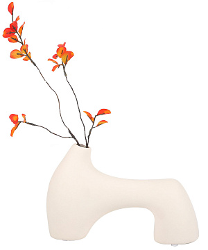 Ваза керамическая, цвет белый, 22,5*6,5*13,5 см