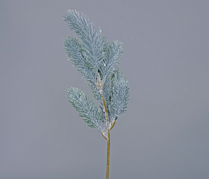Ветка декоративная заснеженная с глиттером 37 см, 1 шт.