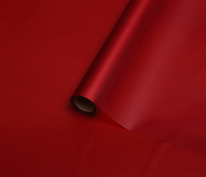 Упак. материал матовая пленка "Флёр", 53 мкр, 58 см х 10 м, красный