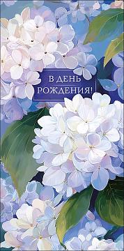 Открытка-конверт "В День Рождения", размер: 8,3х16,7 см, в упак. 10 шт.
