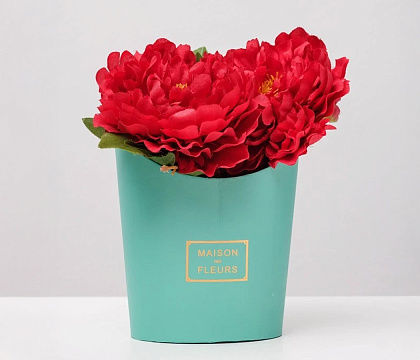 Коробка под цветы, с ручкой, 17x14x22 см, тиффани (W6640-tiffany)