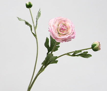 Цветок искусственный декоративный "Ранункулюс",  49 см., розовый