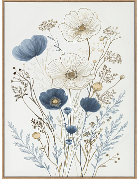 Картина "Флораль II" с тиснением, рама пластиковая, 80x60x2,8