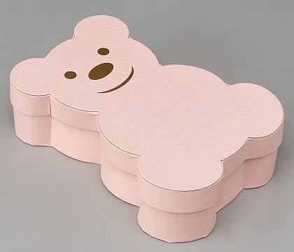 Коробка с крышкой "Мишка" 18,3x13x5 см, св.розовый