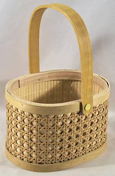 Корзина плетеная (ротанг), 18x13x11/22 B:18x13 см, 1 шт., натур.