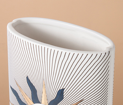 Керамическая декоративная ваза серия "Солнце", 14,5*7,5*26,5 см