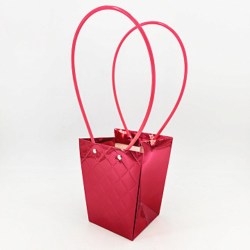 Пакет подарочный "Мастхэв" металлизированный тисненый, 13,5х9,5х15 см, 10 шт./упак., красный