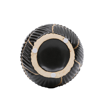 Ваза керамическая, цвет черно-золотой, 15*13 см