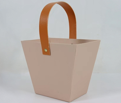 Коробка под цветы 13,1×9×11H см, 1 шт., светло-розовый.