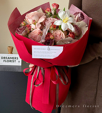 Водостойкий упаковочный материал "Бархат", 53 см*6 ярдов, 75 г/м², винный