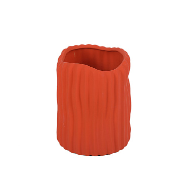 Ваза керамическая, цвет терракотовый, 12*14,5 см