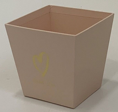  Коробка под цветы трапеция "С любовью" 11x11 см, светло-розовый