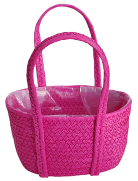 Корзина плетеная (эколоза): 23x13xH13xHH30  B18x9, 1 шт., розовый