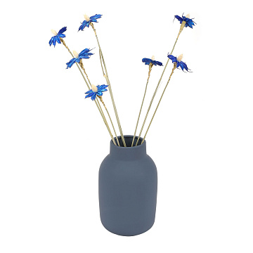 Ваза керамическая, цвет серый, 12,5*20 см