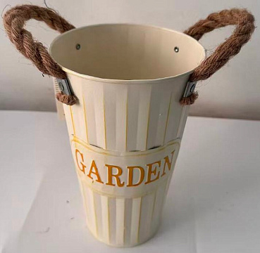 Вазон металлический 15*25*10, 1 шт., молочный