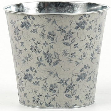 Декоративное кашпо "В цветнике" 15XH13,8CM/B11, серый, металл