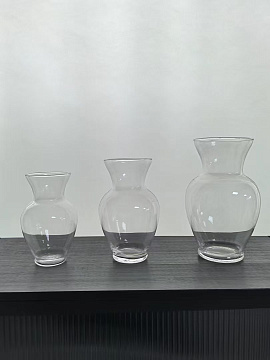 Ваза стеклянная D17 * H27 см, 1 шт.,прозрачный