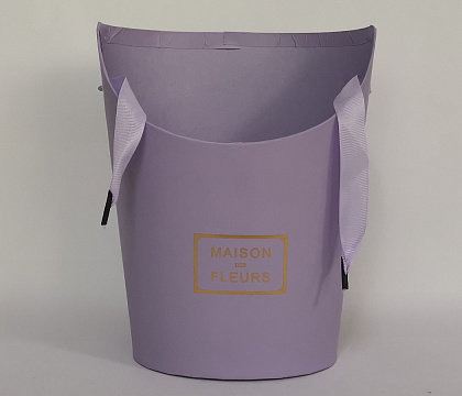 Коробка под цветы, с ручкой, 17x14x22 см, св. лиловый