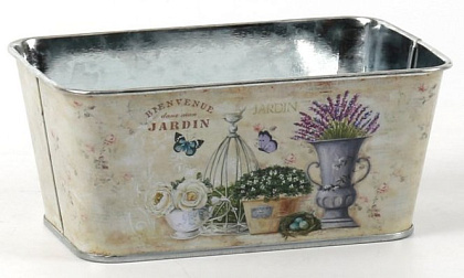 Декоративное кашпо "Уголок прованса" 14.5X9.5XH6.5CM
12X7CM. металл