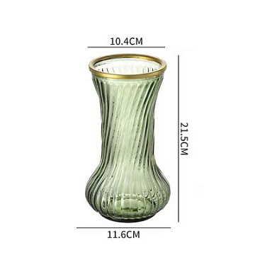 Ваза стеклянная D12,5 * H21,5 см, 1 шт., зеленый