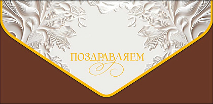 Открытка-конверт "Поздравляем", размер: 9,3х19 см, в упак. 1 шт.