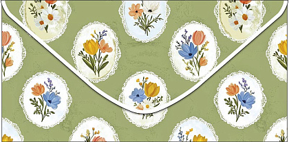 Открытка-конверт "Цветы!", размер: 8,3х16,7 см, в упак. 10 шт.