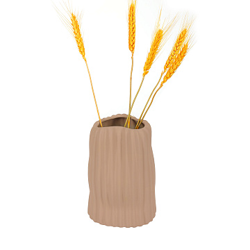 Ваза керамическая, цвет бежевый, 12,5*9,5*20 см