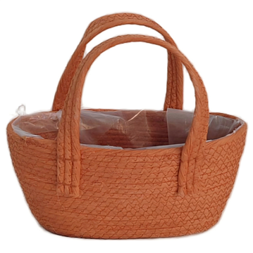 Корзина плетеная из эколозы 22x12xH13XHH25XB18X9, 1 шт.