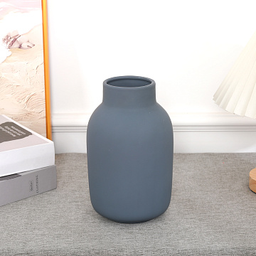 Ваза керамическая, цвет серый, 12,5*20 см